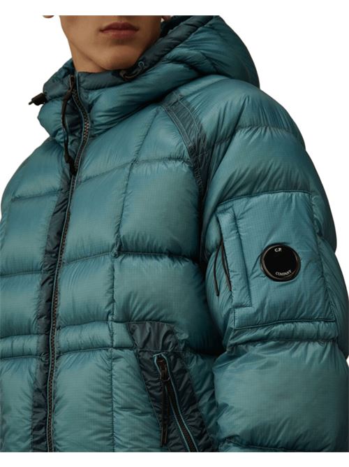 Giaccone da uomo in tessuto tecnico immbottito di piuma d'oca, colore aegean blue C.P. COMPANY | OW702A110416A815